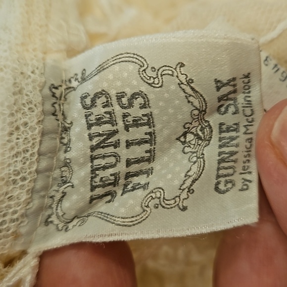 💕GUNNE SAX by JESSICA MCCLINTOCK💕 Vintage Formal Lace Trim Dress ~ Off White 5 - Picture 8 of 10